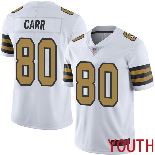 New Orleans Saints Limited White Youth Austin Carr Jersey NFL Football 80 Rush Vapor Untouchable Jersey